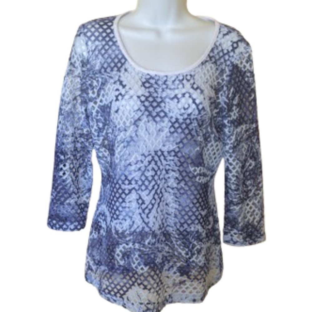 ---  Blue Mesh Top Fits Size Small
